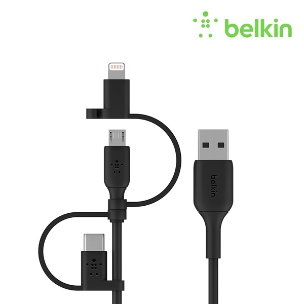 USB-A 2.0 to 3in1 고속 충전케이블, 부스트업 유니버셜, CAC001bt1MBK [블랙/1m]
