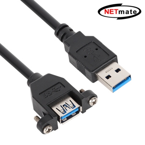 [AM-AF] USB-A 3.2 Gen2 to USB-A 3.2 Gen2 M/F 연장케이블, 한쪽 락킹커넥터, NMC-UF310SB [블랙/1m]
