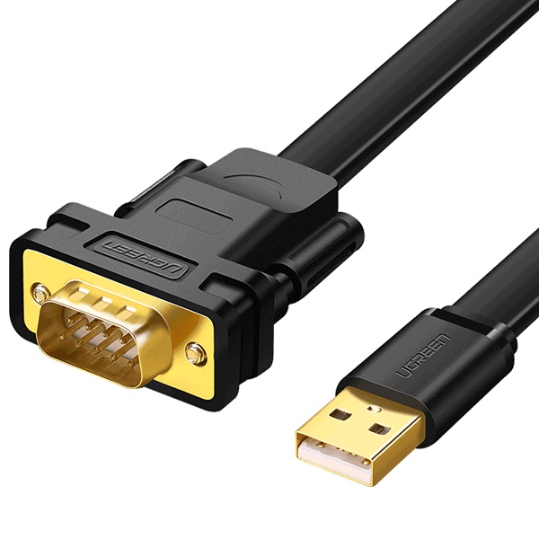 USB-A 2.0 to RS232 시리얼 변환케이블, 플랫형, U-20206 [1m]