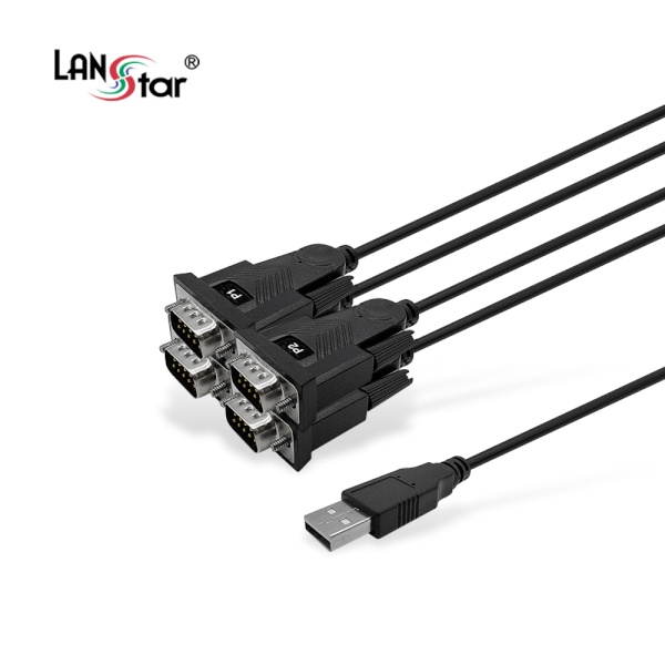 USB-A 2.0 to RS232 컨버터, 4포트, LS-RS204C [블랙/1.8m]