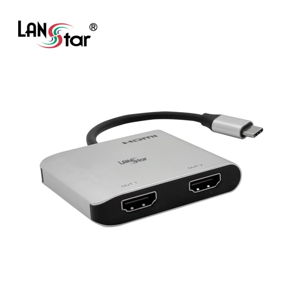 랜스타 Type C 듀얼 HDMI2.0 MST 분배/확장 컨버터 [LS-UC202]