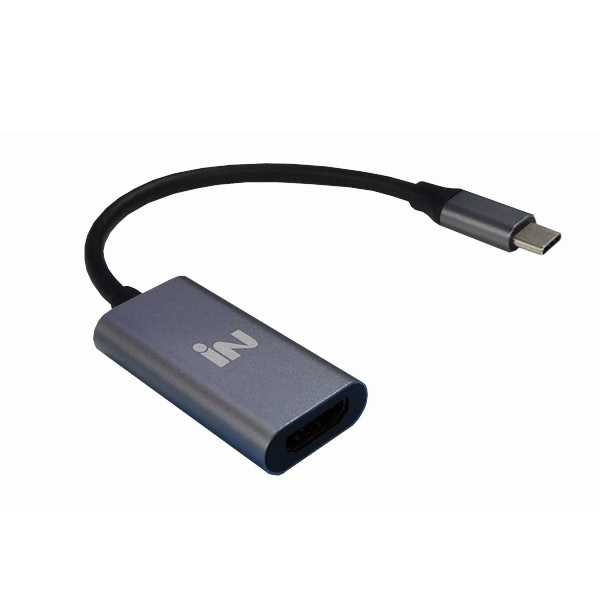 Type-C 3.1 to HDMI 컨버터, 오디오 지원, IN-U31H19BK [다크그레이메탈/0.25m]