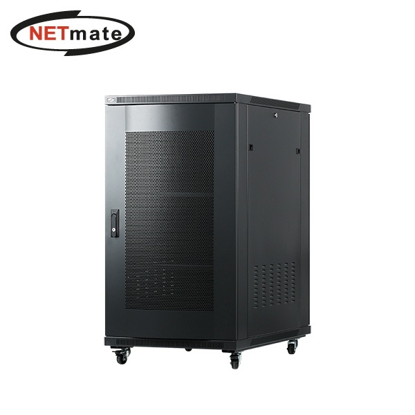 NETmate 타공문 서버랙 블랙 NM-S1200PD [22U]
