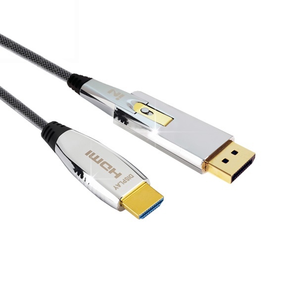 DisplayPort 1.2 to HDMI 2.0 광케이블, 배관용 한쪽 분리형 멀티소켓, IN-DPHAOC2100 / INC264 [100m]