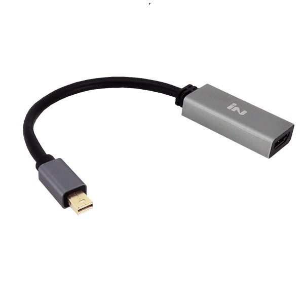 Mini DisplayPort to HDMI 2.0 컨버터, 오디오 지원 / 액티브 방식, IN-ACTMDPH19AL [다크그레이메탈]