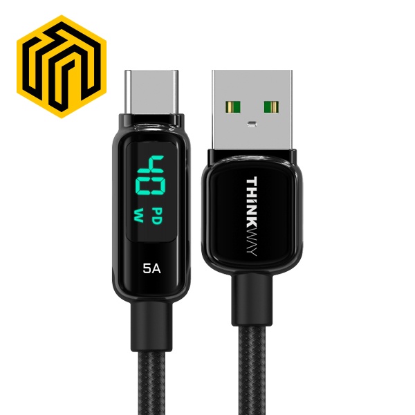 USB-A 2.0 to Type-C 40W 고속 충전케이블, 싱크웨이  iNK i7, 전력표시 LED, INKI740W [1.2m]
