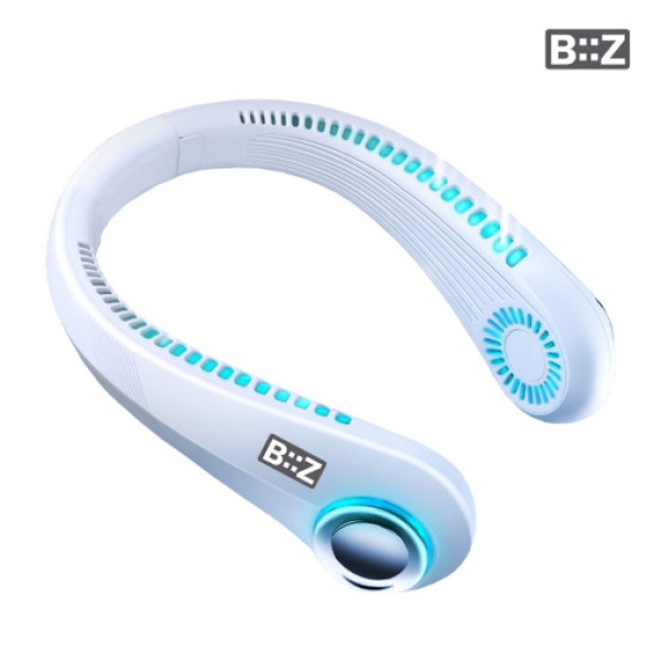 [(주)비즈모아코리아] 비즈 목걸이 넥밴드 선풍기 화이트 LED BZ-FL20