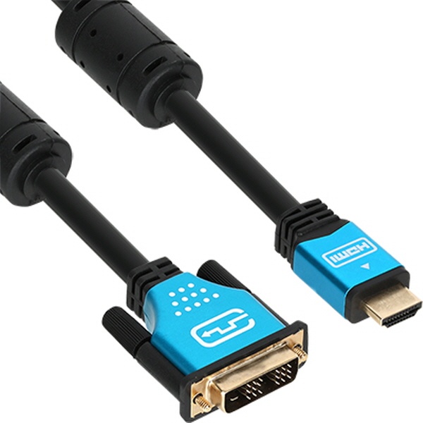 HDMI 2.0 to DVI-D 싱글 변환케이블, 블루메탈, NM-HD10BZ [10m]