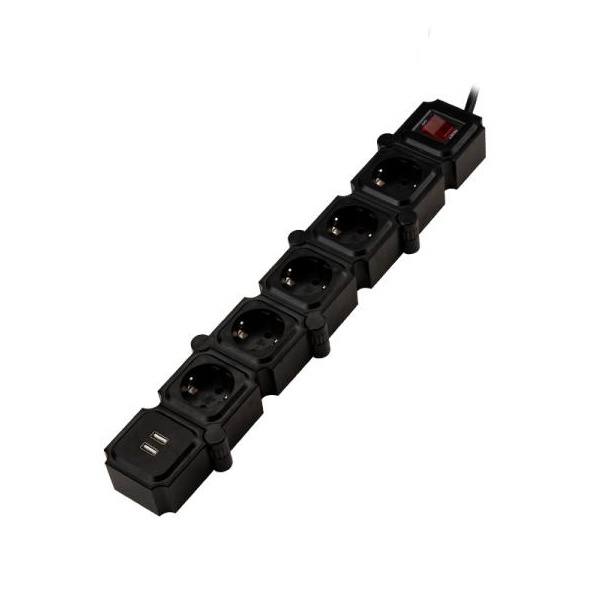 파워존 테트리스 멀티탭 USB 5구 [길이선택] 3m 블랙