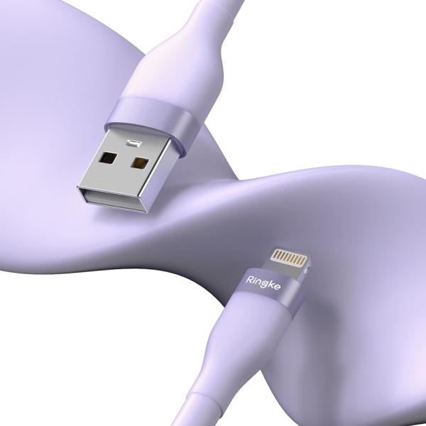 링케 USB-A to 라이트닝 2m 고속충전 파스텔 케이블