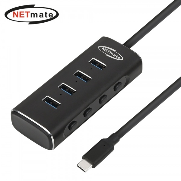 NETmate NM-UBC301 (USB허브/4포트) ▶ [유·무전원/C타입] ◀