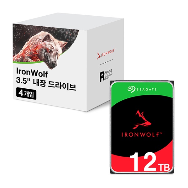IRONWOLF PRO HDD 12TB ST12000NT001 멀티팩 (3.5HDD/ SATA3/ 7200rpm/ 256MB/ PMR) [4PACK]