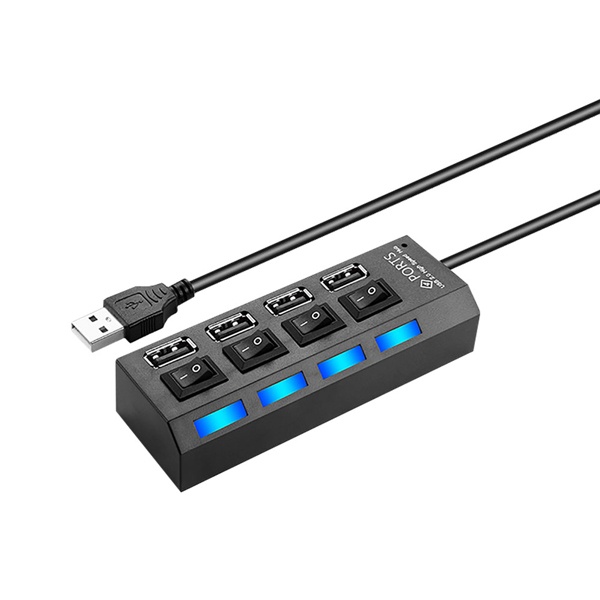 LHV-200 USB허브 (USB2.0/4포트) [블랙] ▶ [유·무전원/USB2.0] ◀