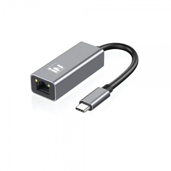 인네트워크 IN-U31LANCW (유선랜카드/USB C타입/1000Mbps) [다크 그레이메탈/INV123]