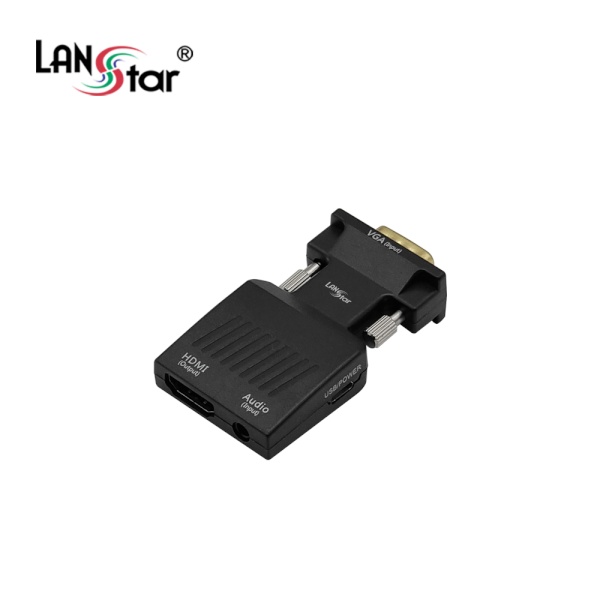 랜스타 VGA to HDMI 젠더 컨버터, 오디오 지원 [LS-VGA2HDG]