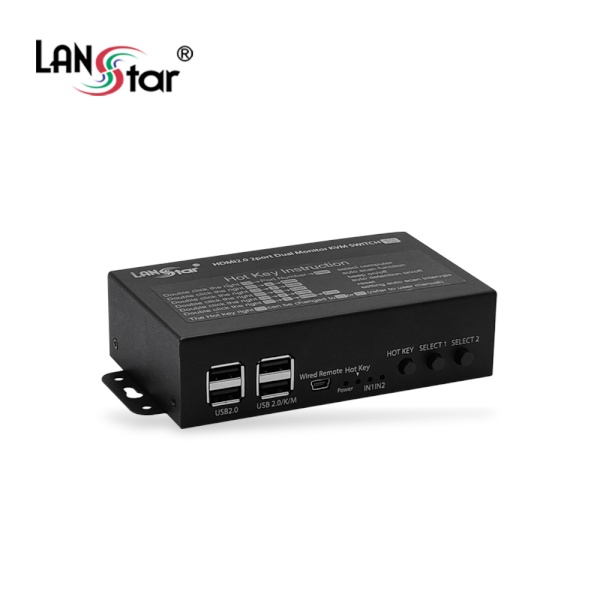 랜스타 HDMI 듀얼 모니터 KVM 스위치 [LS-HD2KVM-D]