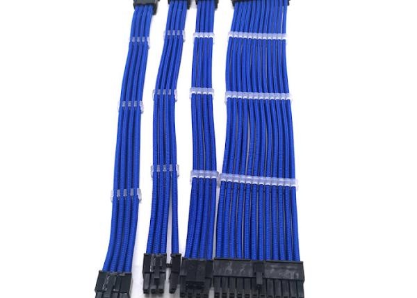 컴퓨터용 고급 연장 슬리빙 케이블 BLUE (JC-PCEX BLUE SET, 0.3m)