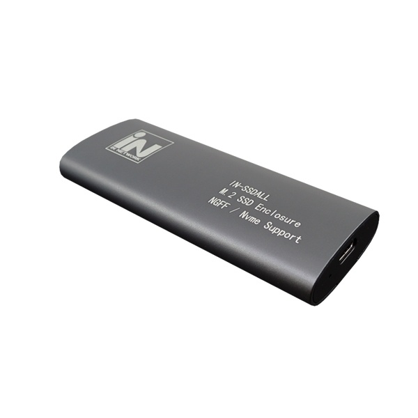 SSD 외장케이스, 원터치 IN-SSDALL (INV146) [M.2 SATA&NVMe/USB3.1 Gen2] [C-C케이블 포함]
