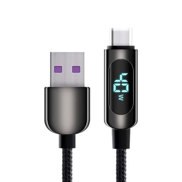 USB-A 2.0 to Type-C 40W 고속 충전케이블, 전력표시 LED [1.2m]