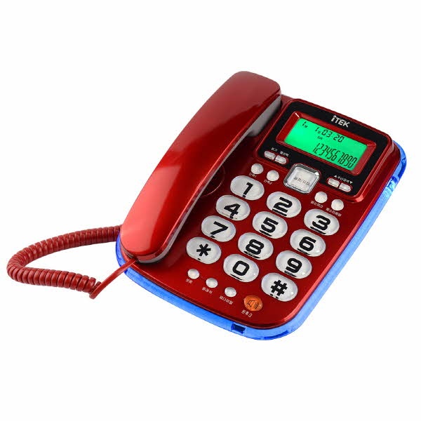 IK-900 발신자표시 전화기 가정용 사무용 레드