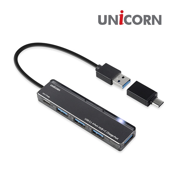 유니콘 RH-400AC (USB허브/5포트/멀티포트) ▶ [무전원/USB3.1] ◀
