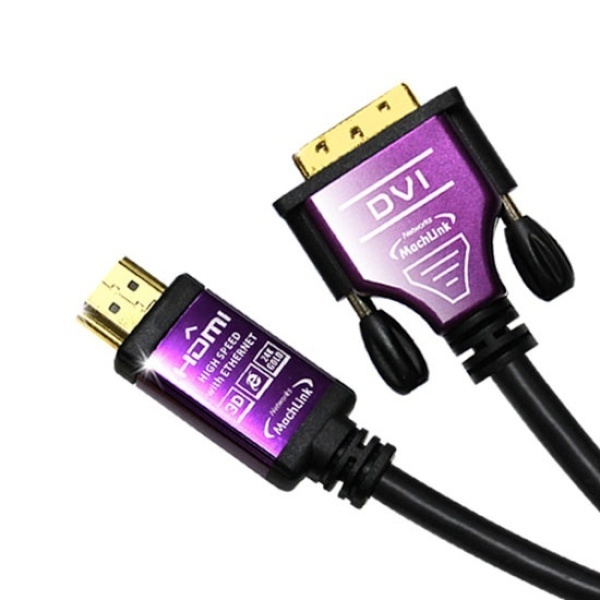 HDMI 1.4 to DVI-D 듀얼 변환케이블, 퍼플메탈, ML-HD018 [1.8m]
