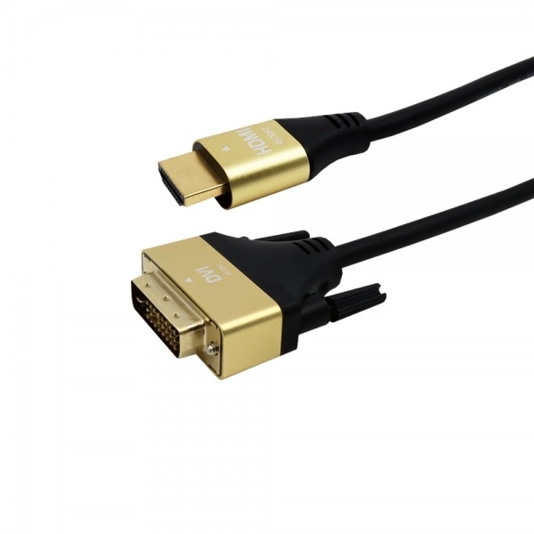 HDMI 1.4 to DVI-D 듀얼 변환케이블, 골드메탈, IN-D2HG015 / INC291 [1.5m]