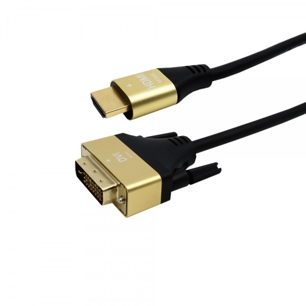 HDMI 1.4 to DVI-D 듀얼 변환케이블, 골드메탈, IN-D2HG020 / INC292 [2m]