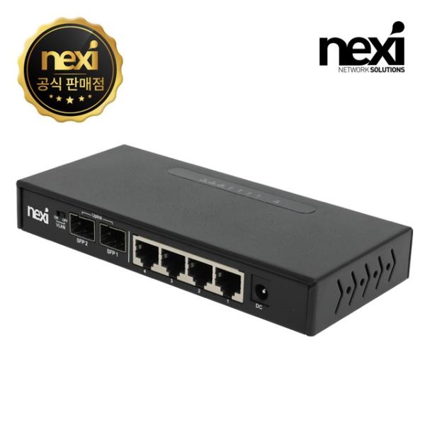 넥시 NX-SG1004-2SFP [스위칭허브/6포트/1000Mbps+2SFP/VLAN] [NX1320]
