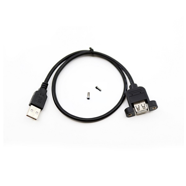 [AM-AF] USB-A 2.0 to USB-A 2.0 M/F 변환케이블, 판넬형 락킹, IN-U2AMFS05 / INU057 [0.5m]