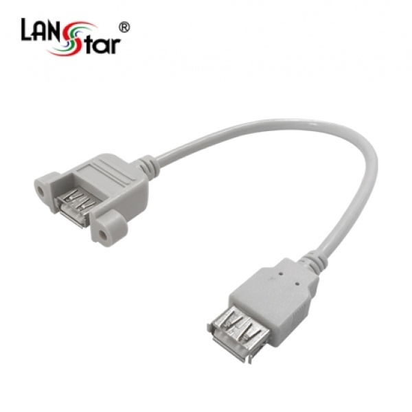 USB-A 2.0 to USB-A 2.0 연장케이블, 판넬형 락킹, LS-USB2.0-FFS0.2M [0.2m]