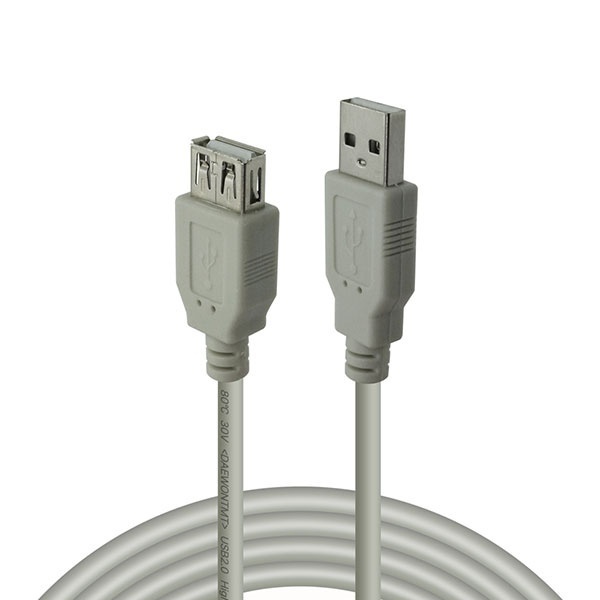 [AM-AF] USB-A 2.0 to USB-A 2.0 M/F 연장케이블, 보급형, DWUF04 [그레이/5m]