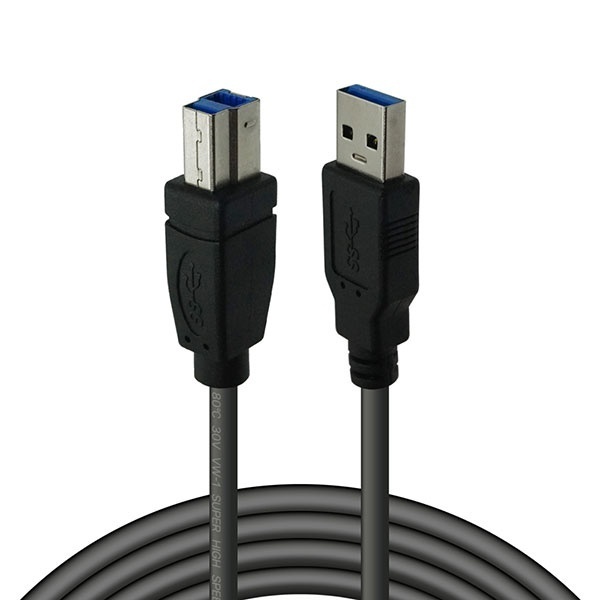 [AM-BM] USB-A 3.0 to USB-B 3.0 변환케이블, 보급형, DWUB06 [블랙/5m]