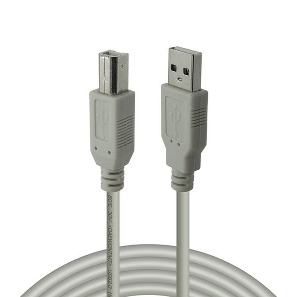 [AM-BM] USB-A 2.0 to USB-B 2.0 변환케이블, 프린터용, 보급형, DWUB03 [그레이/5m]