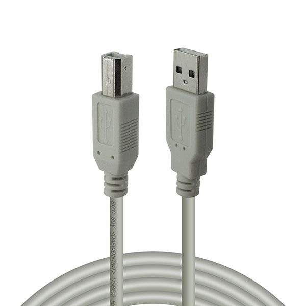 [AM-BM] USB-A 2.0 to USB-B 2.0 변환케이블, 프린터용, 보급형, DWUB01 [그레이/1.8m]