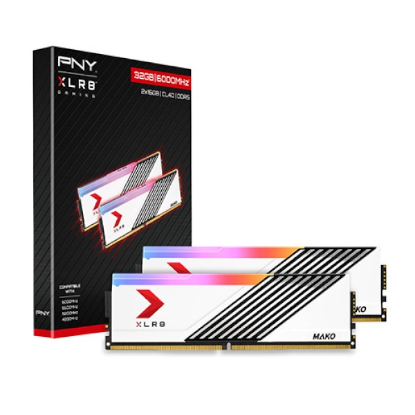 XLR8 DDR5 PC5-48000 CL40 MAKO RGB 화이트 마이크로닉스 [32GB (16GB*2)] (6000)