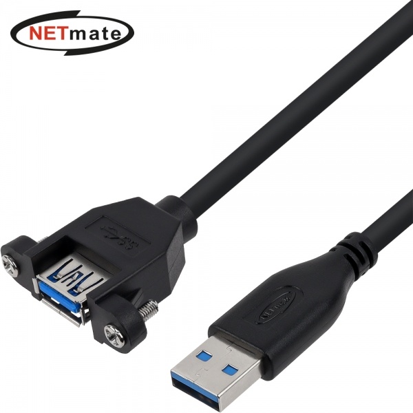 [AM-AF] USB-A 3.2 Gen2 to USB-A 3.2 Gen2 M/F 연장케이블, 한쪽 락킹커넥터, NMC-UF305SB [블랙/0.5m]
