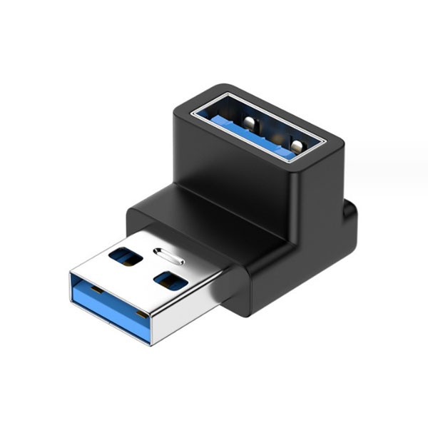 USB-A 3.0 to USB-A 3.0 M/F 연장젠더, 상향 90도 꺽임, T-USB3-AMAFU [블랙]