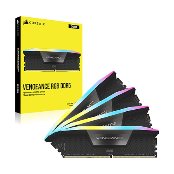 DDR5 PC5-44800 CL40 VENGEANCE RGB BLACK [128GB (32GB*4)] (5600)