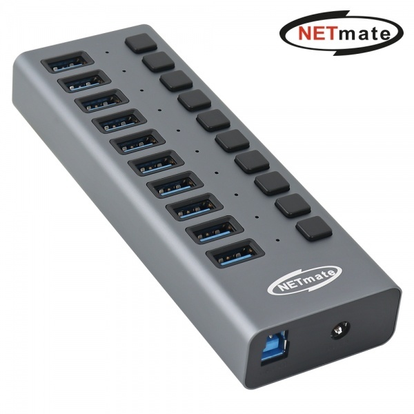 NETmate NM-UH310 (USB허브/10포트) ▶ [유·무전원/USB3.0] ◀