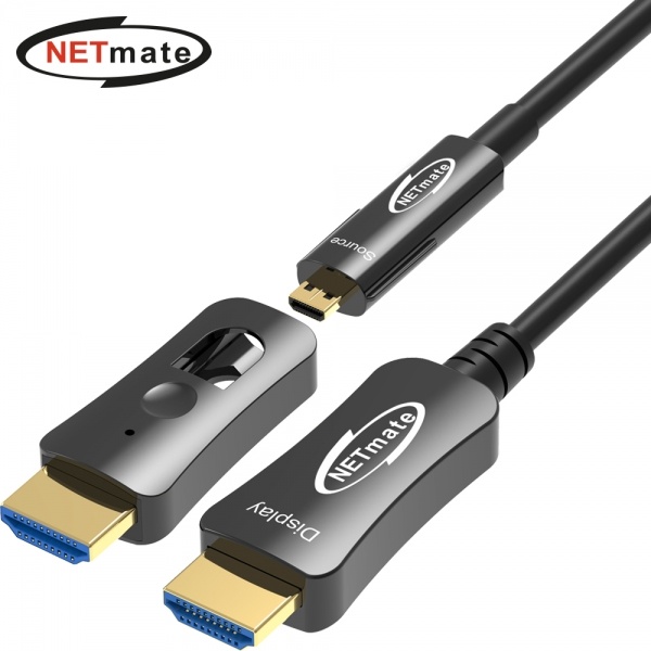 HDMI to HDMI 2.0 광케이블, 배관용 한쪽 분리형 멀티소켓, NM-HAC100D [블랙/100m]