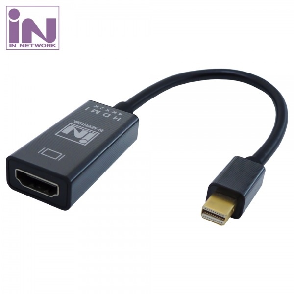 Mini DisplayPort 1.2 to HDMI 1.4 컨버터, IN-MDPH19BK / INV156 [0.2m]