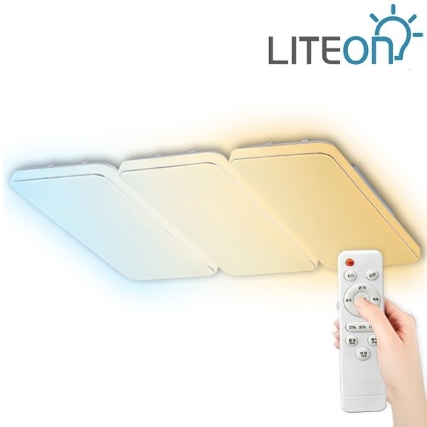 LED거실등 사각 리모컨 거실등(은테) 200W 색변환 디밍 삼성칩