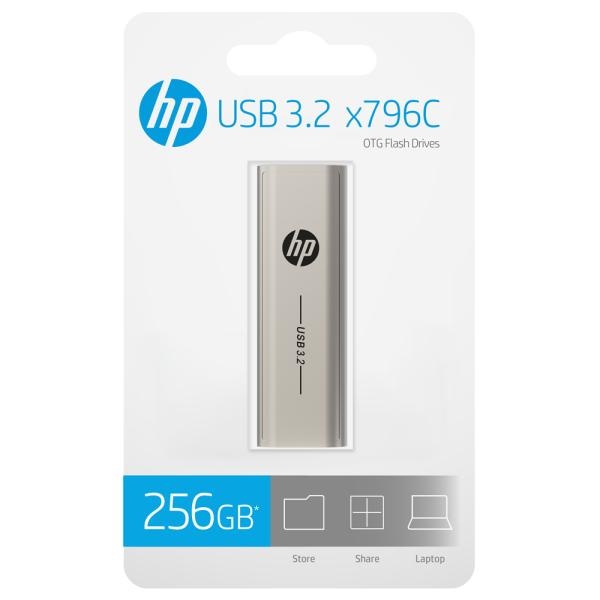 HP x796C OTG USB 3.2 Flash Drives 휴대용 저장장치 USB 메모리 드라이브 TYPE-C 256GB