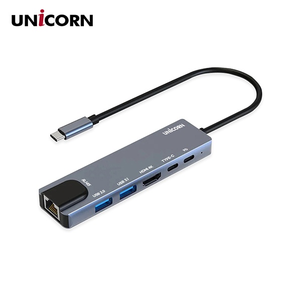 유니콘 TCH-L50 (USB허브/6포트/멀티포트) [그레이] ▶ [무전원/C타입] ◀