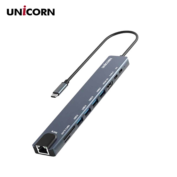 유니콘 TCH-L70 (USB허브/10포트/멀티허브) [그레이] ▶ [무전원/C타입] ◀