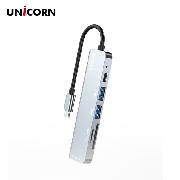 유니콘 TCH-P30 (USB허브/6포트/멀티포트) [그레이] ▶ [무전원/C타입] ◀