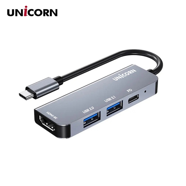 유니콘 TCH-P10 (USB허브/4포트/멀티포트) [그레이] ▶ [무전원/C타입] ◀