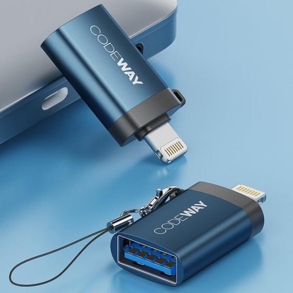 USB-A 3.0(F) to 라이트닝 8핀(M) F/M 변환젠더, TGA2L [블루]