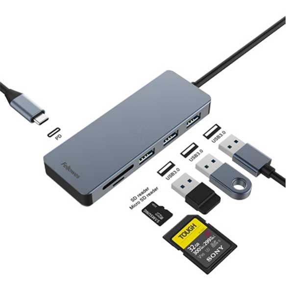 100007974 6in1 SD카드 + MicroSD (USB허브/6포트/멀티포트) ▶ [무전원/C타입] ◀